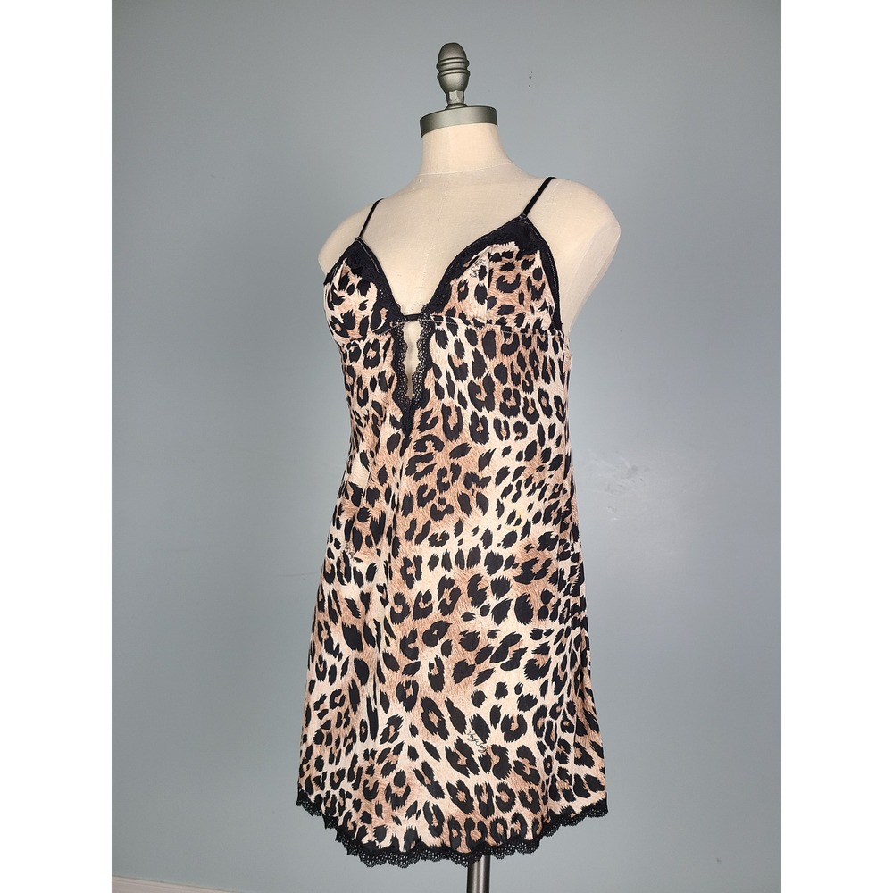 Y2K Victoria's Secret Very Sexy L Mini Dress Babydoll Leopard Print It Girl